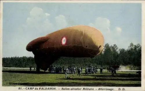 Ak Le Valdahon Doubs, Militärballon, Landung