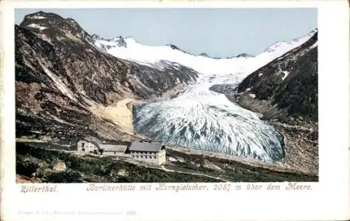 Ak Ginzling Mayrhofen Tirol, Berliner Hütte, Horngletscher