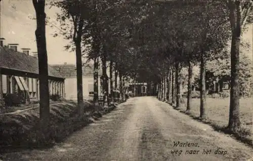 Ak Wartena Fryslân Niederlande, Straße zum Dorf