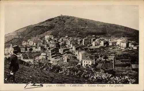 Ak Cargèse Corse du Sud, Gesamtansicht