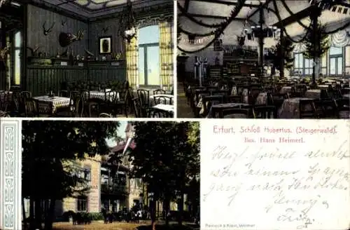 Ak Erfurt in Thüringen, Gasthaus Schloss Hubertus, Steigerwald