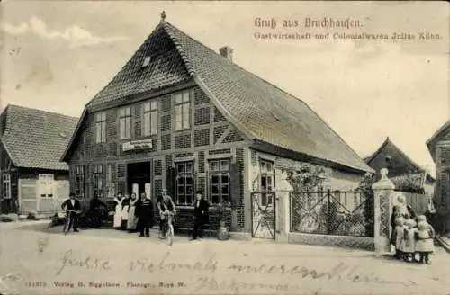 Ak Bruchhausen Vilsen Niedersachsen, Gastwirtschaft und Kolonialwarenhandlung