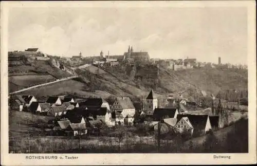 Ak Rothenburg ob der Tauber Mittelfranken, Dettwang, Gesamtansicht