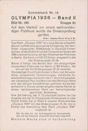 Sammelbild Olympia 1936, Dressurprüfung auf dem Maifeld