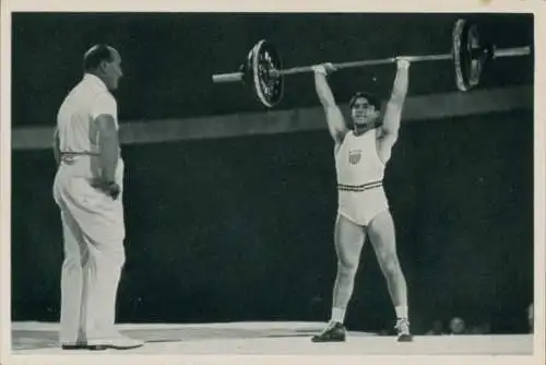 Sammelbild Olympia 1936, Olympiasieger im Federgewicht Anthony Terlazzo