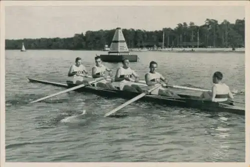 Sammelbild Olympia 1936, Ruder-Vierer Maier, Volle, Gaber, Söllner