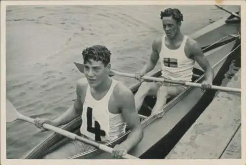 Sammelbild Olympia 1936, Sven Johansson und Eric Bladström im Faltboot-Zweier