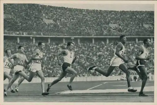 Sammelbild Olympia 1936, John Wodruff beim 800m Lauf