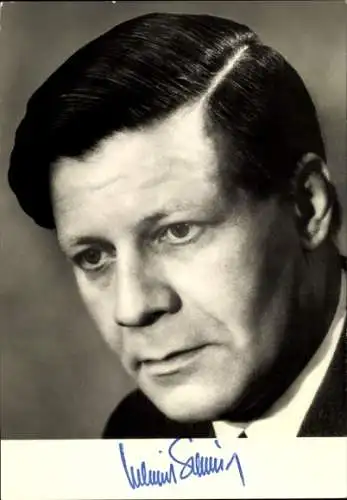 Ak Politiker Helmut Schmidt, Porträt, Autogramm