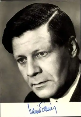Ak Politiker Helmut Schmidt, Porträt, Autogramm