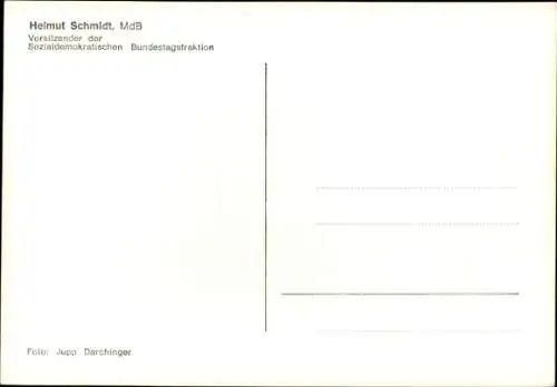 Ak Politiker Helmut Schmidt, Porträt, Autogramm