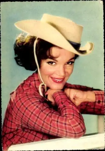 Ak Sängerin Connie Francis, Portrait, Cowboyhut