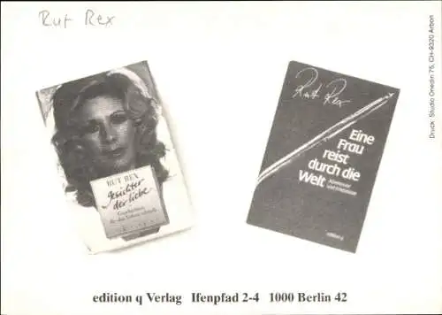 Ak Schauspielerin Rut Rex, Portrait, Autogramm
