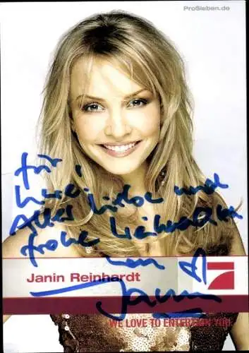 Ak Schauspielerin Janin Reinhardt, Portrait, Autogramm