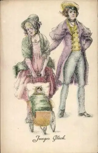 Künstler Ak Alt-Stutterheim, G. v., Junges Glück, Mann und Frau mit Kinderwagen
