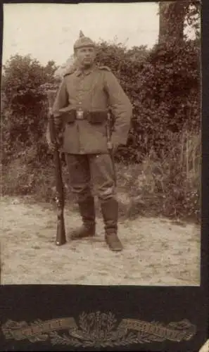 Kabinett Foto Bourgogne, Deutscher Soldat in Uniform, Infanterie Regiment 104, I WK