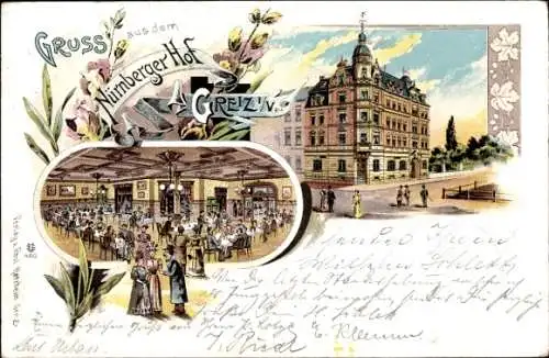 Litho Greiz im Vogtland, Hotel Nürnberger Hof