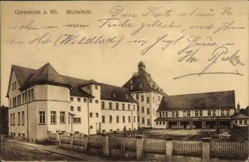 Ak Gernsheim am Rhein Hessen, Realschule