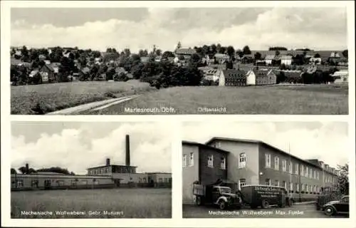 Ak Marlesreuth Naila in Oberfranken, Mechanische Wollweberei Gebr. Munzert, Max Funke