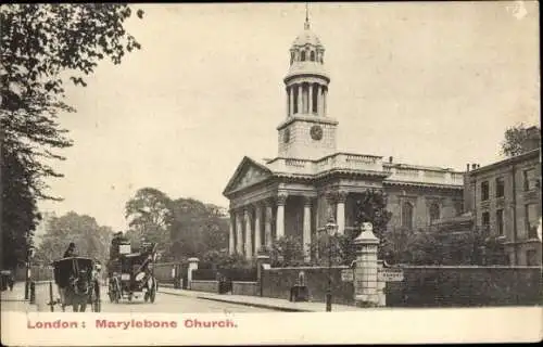 Ak London City England, Marylebone-Kirche