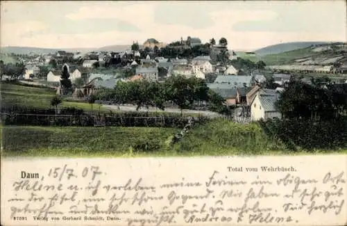 Ak Daun in der Eifel, Blick vom Wehrbüsch, Gesamtansicht