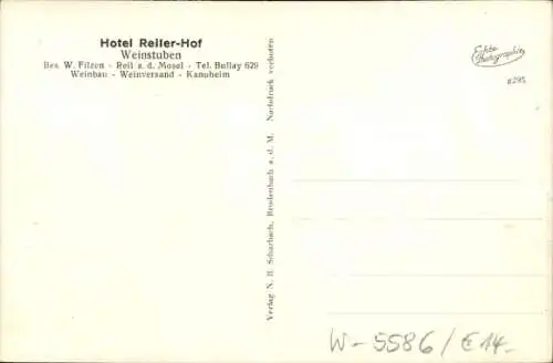 Ak Reil an der Mosel, Hotel Reiler Hof, Gastraum