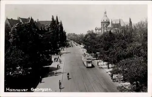 Ak Hannover in Niedersachsen, Georgstraße, Straßenbahn