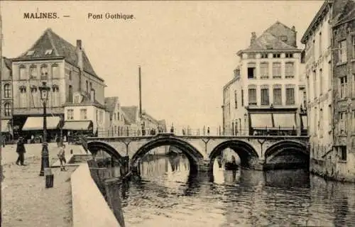 Ak Mechelen Mecheln Malines Flandern Antwerpen, Pont Gothique