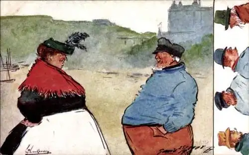 Künstler Ak Thackeray, Lance, Dickes Fischerpaar