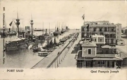 Ak Port Said Ägypten, Quai Francois Joseph