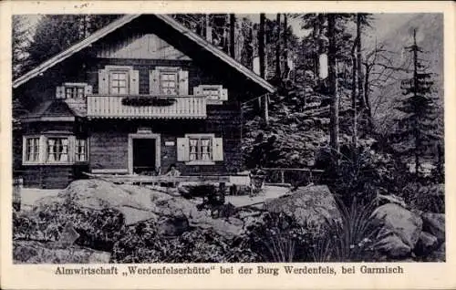 Ak Garmisch Partenkirchen in Oberbayern, Werdenfelser Hütte, Inh. W. Bader