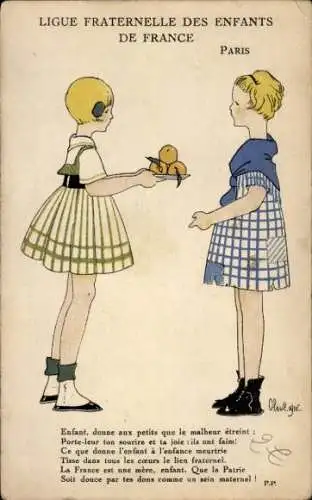 Künstler Ak Fraternal Children's League of France