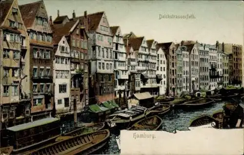 Ak Hamburg Mitte Altstadt, Deichstraßenfleth, Boote
