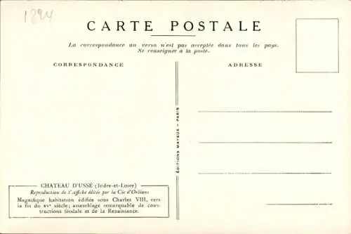 Künstler Ak Duval, Ussé Indre et Loire, Automobile Circuits, Paris to Orleans Railway