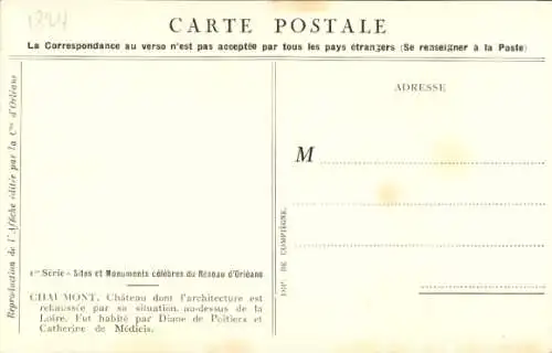 Künstler Ak Duval, C., Blois Loir et Cher, Chaumont, Chateaux de la Loire, Eisenbahn