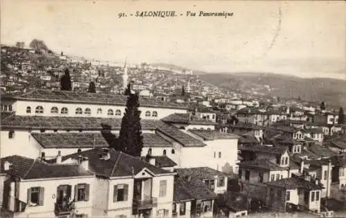 Ak Thessaloniki Griechenland, Panoramablick über die Dächer der Stadt