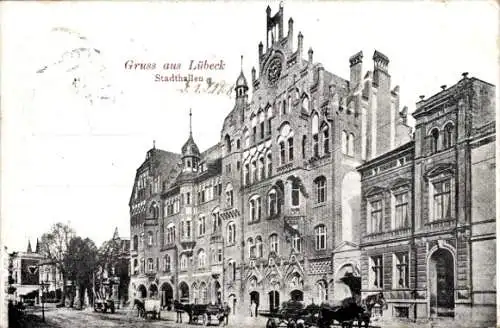 Ak Hansestadt Lübeck, Stadthallen