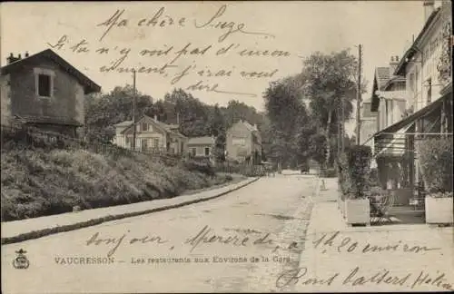 Ak Vaucresson Hauts de Seine, Restaurants in der Nähe des Bahnhofs