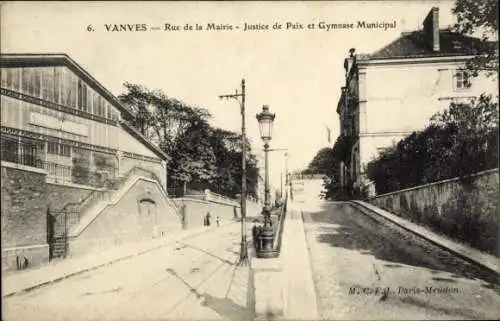 Ak Vanves Hauts de Seine, Rue de la Mairie, Friedensrichter und Städtisches Gymnasium