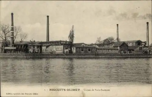 Ak Suresnes Hauts de Seine, Olibet Biscuits, Fabriken