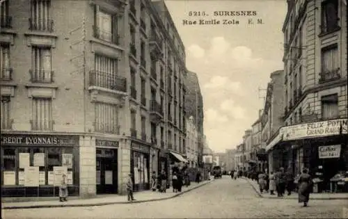 Ak Suresnes Hauts de Seine, Rue Emile Zola