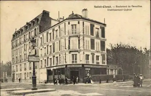 Ak Saint Cloud Hauts de Seine, Boulevard de Versailles, Guénot Establishment