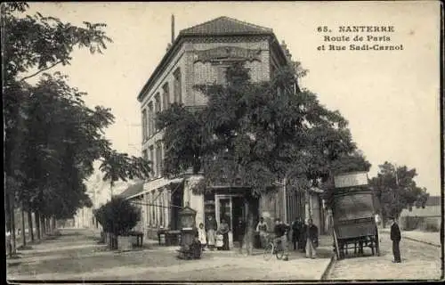 Ak Nanterre Hauts de Seine, Route de Paris und Rue Sadi Carnot