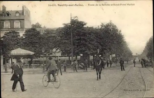 Ak Neuilly sur Seine Hauts de Seine, Route de la Révolte und Rond Point Maillot