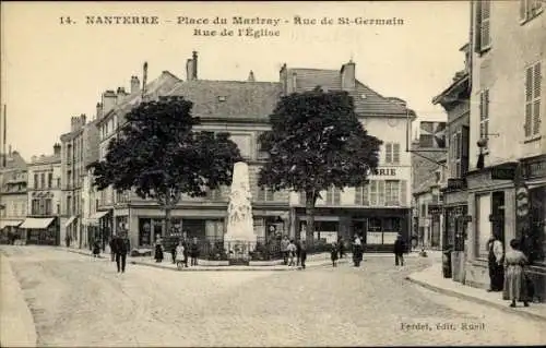 Ak Nanterre Hauts de Seine, Place du Martray, Rue de Saint Germain, Rue de l’Eglise