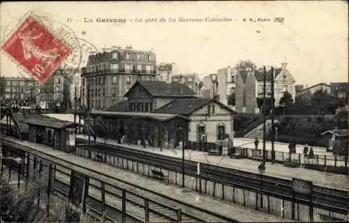 Ak La Garenne Colombes Hauts de Seine, Bahnhof
