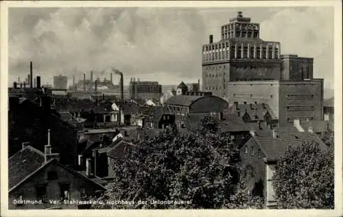 Ak Dortmund im Ruhrgebiet, Vereinigte Stahlwerke, Hochhaus der Unionbrauerei