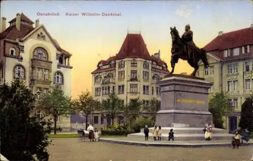 Ak Osnabrück, Kaiser Wilhelm Denkmal, Kinder