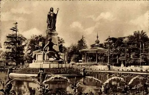Ak Toulouse Haute Garonne, Le Grand Rond, Statue de Clemence Izaure