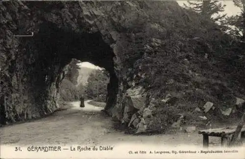 Ak Gérardmer Lothringen Vosges, La Roche du Diable